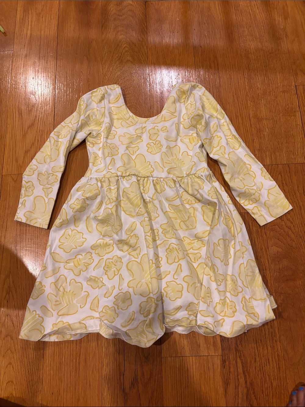 Monica + Andy Yellow Floral Long-Sleeve Skater Dress